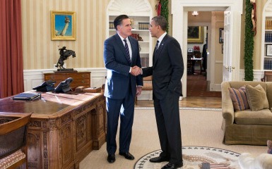 President Obama and Mitt Romney (Photo by Pete Souza/White House Photo via Getty Images) 