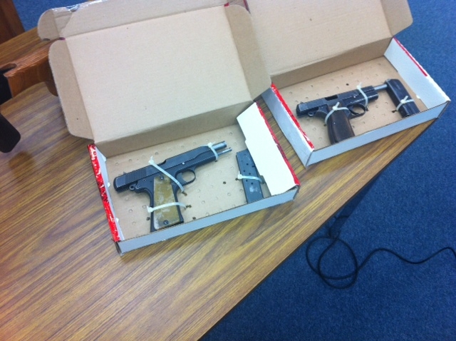 Guns recovered from home of 14-year-old student accused of making threats against Council Rock South H.S. (credit: Northampton Twp. P.D.)