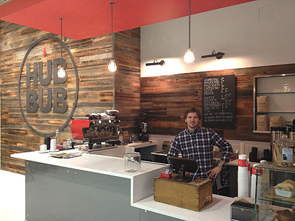 (Drew Crockett, at the new Hub Bub Coffee Shop, near Logan Circle.  Photo provided)