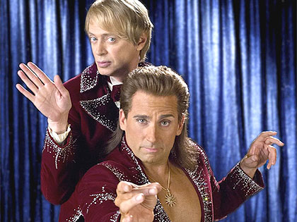 (Steve Buscemi and Steve Carell are rival magicians that join forces in "The Incredible Burt Wonderstone.")