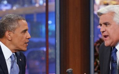 President Obama and Jay Leno (Photo credit MANDEL NGAN/AFP/Getty Images)