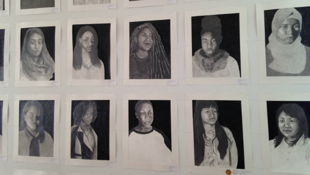 Artwork by Girls' High students on display at the Art Sanctuary. (Credit: Cherri Gregg)