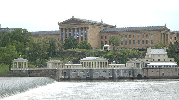 (The Philadelphia Museum of Art, top, and the Fairmount Water Works, in 2009 file photo by KYW's John Ostapkovich)