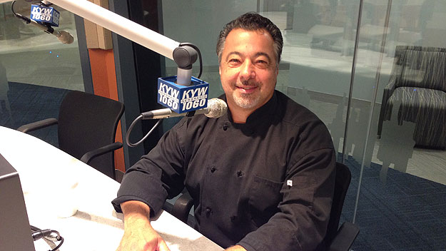 (South Jersey Hot Chefs vice president Anthony Iannone, at the KYW Newsradio studios.  Photo by Hadas Kuznits)