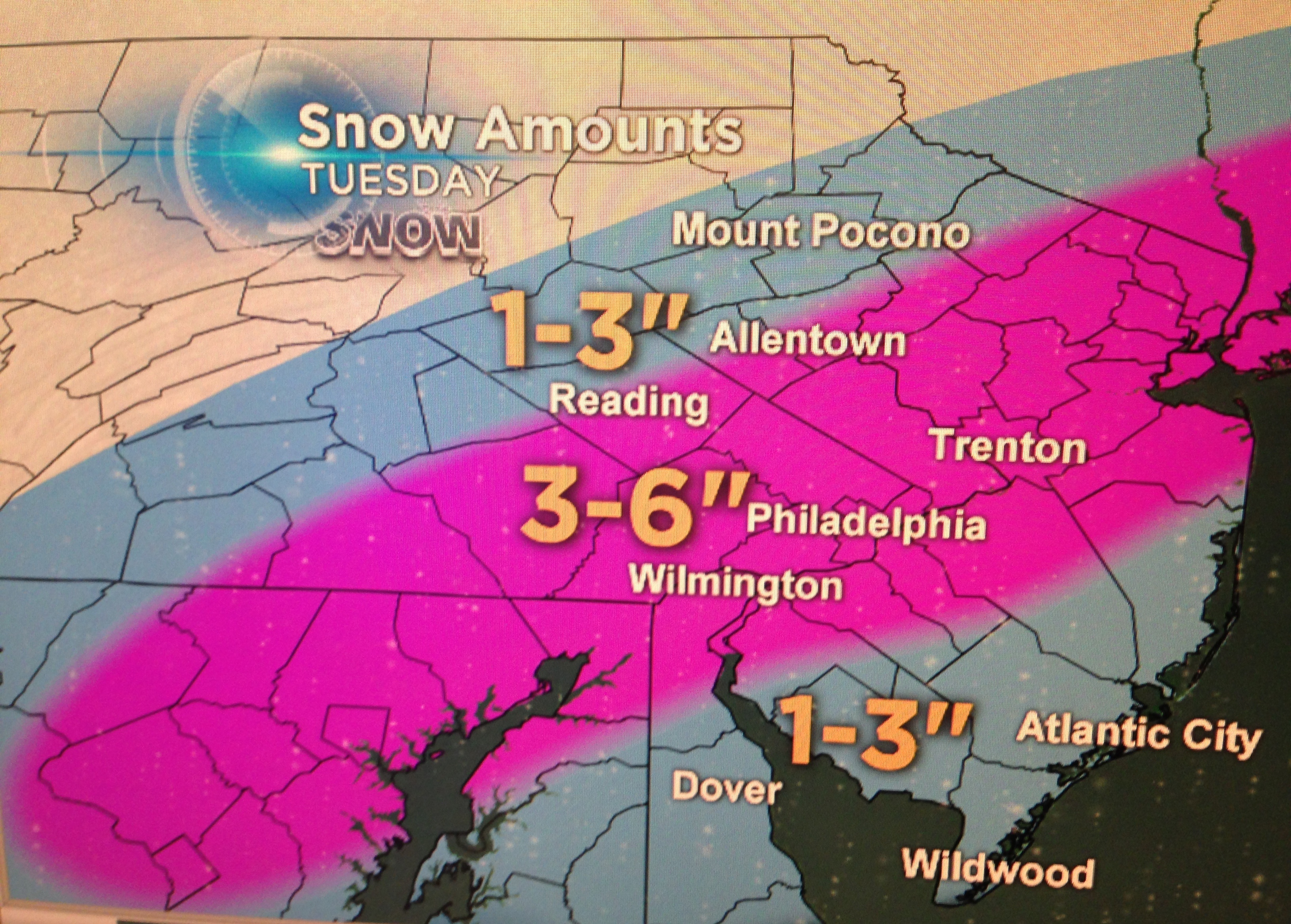 Weather Blog: Winter Storm Warning Tuesday For I-95 Corridor And