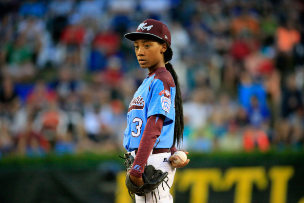 Mo'ne Davis #3 of Pennsylvania waits to pitch to a Nevada batter during the United States division game at the Little League World Series tournament at Lamade Stadium on August 20, 2014 in South Williamsport, Pennsylvania.  (Photo by Rob Carr/ Getty Images)