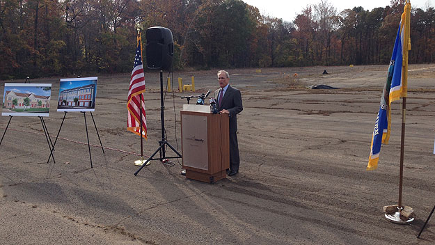 (Michael Fink of Leewood NJ, at the site his company is developing.  Photo by Mike DeNardo)