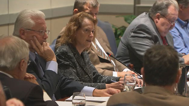 (Penn State trustee Alice Pope, in center of photo.  Image from Penn State TV)