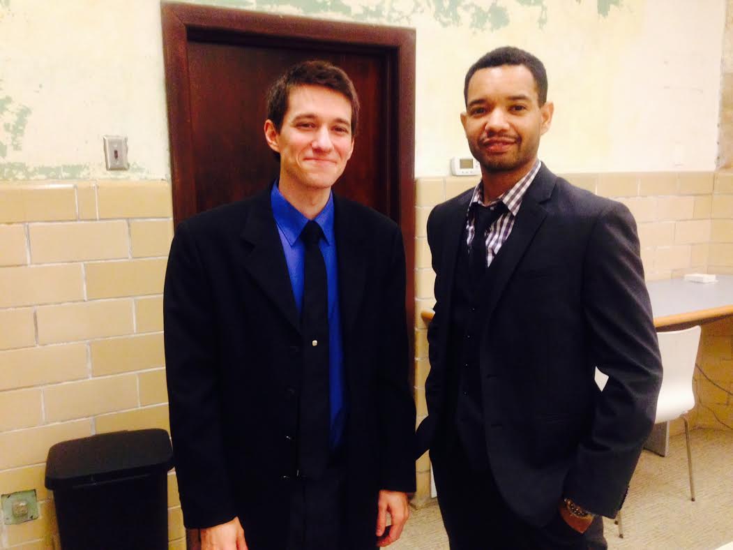 Jesse Curtis, PhD candidate Temple University (left) and actor Dax Richardson. (Credit: Hadas Kuznits)