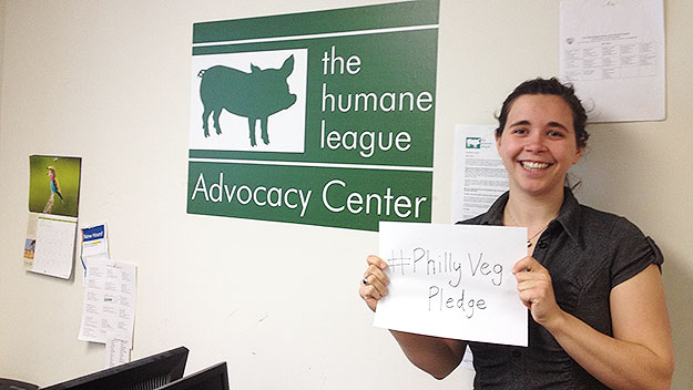 (Rachel Atcheson, in her Humane League office, in center city.  Photo by Kim Glovas)