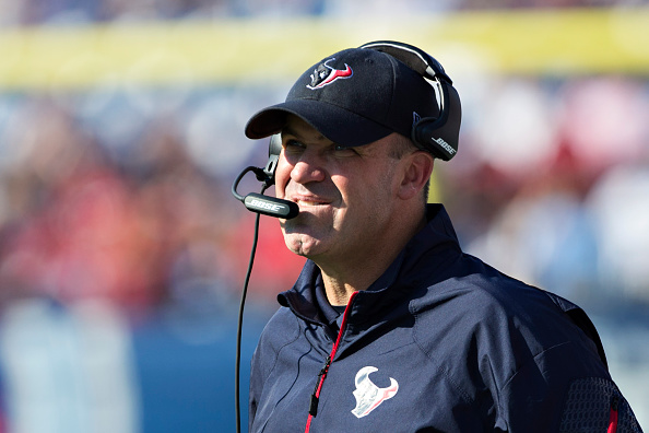 NASHVILLE, TN - OCTOBER 26:  Head Coach Bill O'Brien of the Houston Texans watches a replay during a game against the Tennessee Titans at LP Field on October 26, 2014 in Nashville, Tennessee.  The Texans defeated the Titans 30-16.  (Photo by Wesley Hitt/Getty Images)