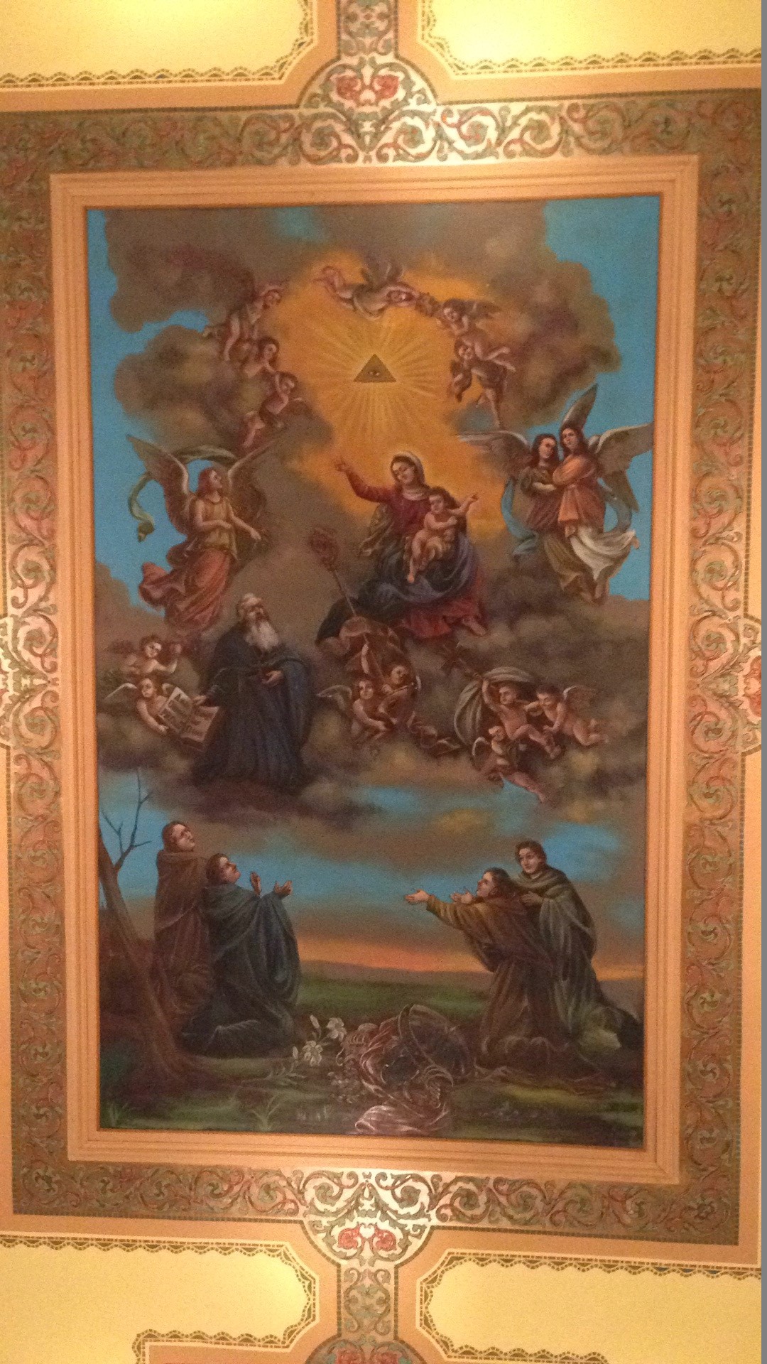 The main ceiling fresco depicting Augustine in heaven. (credit: Mike DeNardo/KYW)
