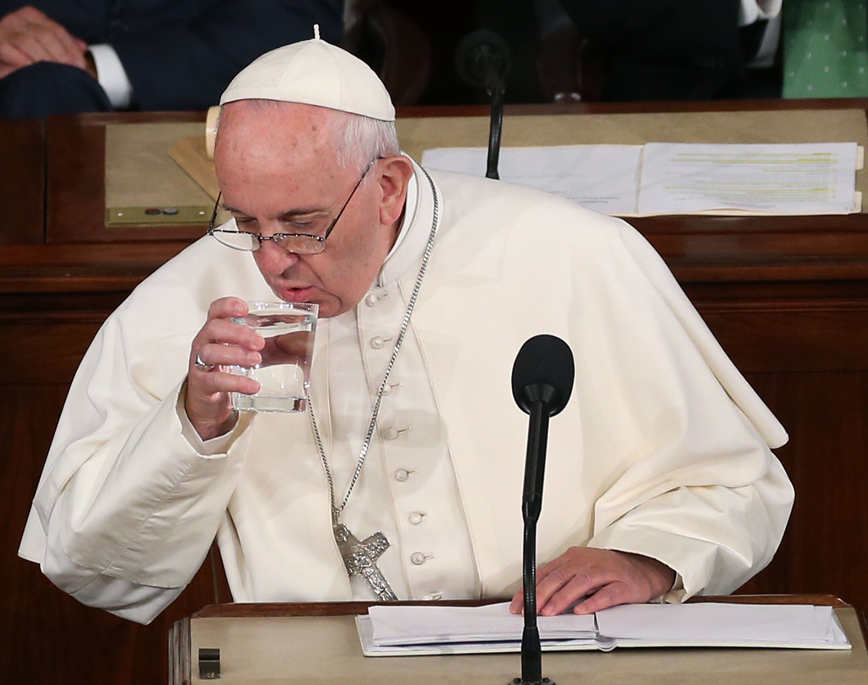 Pope Water Glass