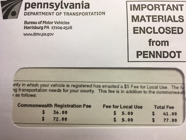Pa Vehicle Registration Cost - VEHICLE UOI