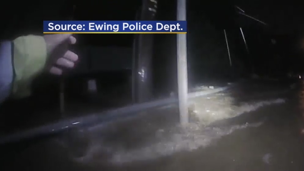 Ewing Police Officer Helps Woman Escape Dangerous Floodwater