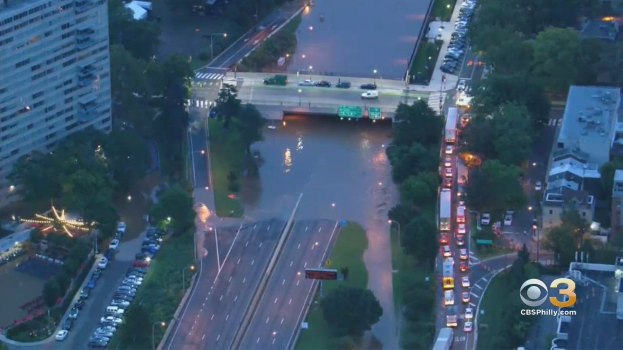 Massive Flooding Shuts Down Vine Street Expressway