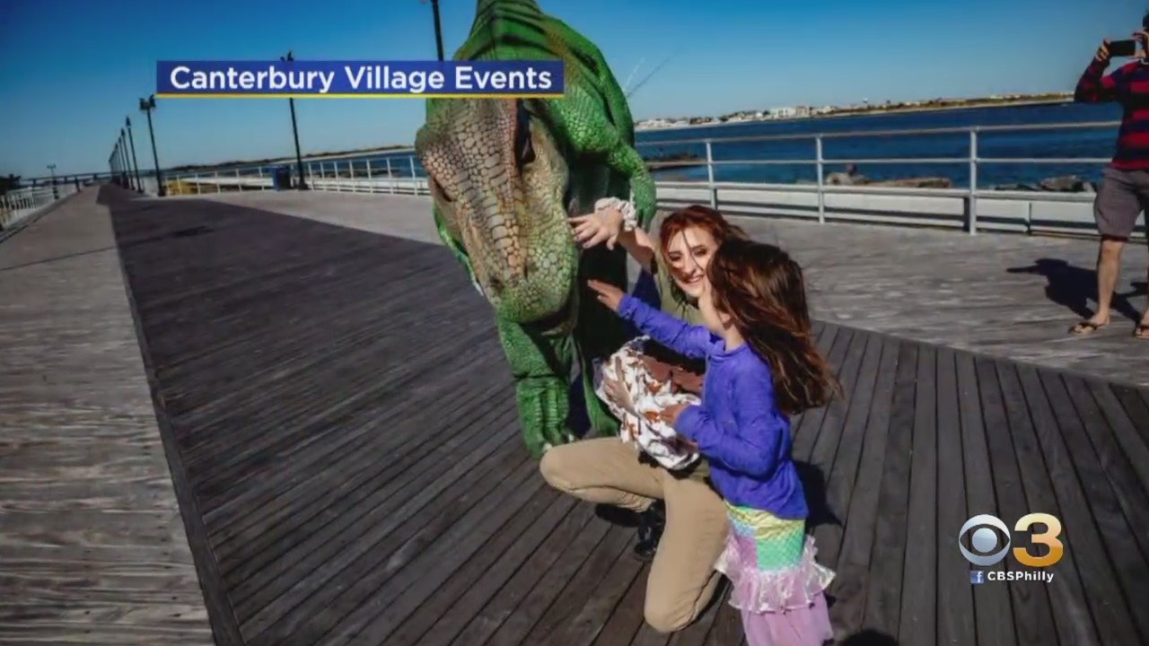 Dinosaurs Greet Friends Ahead Of Atlantic City 'Dino Stroll' This Weekend