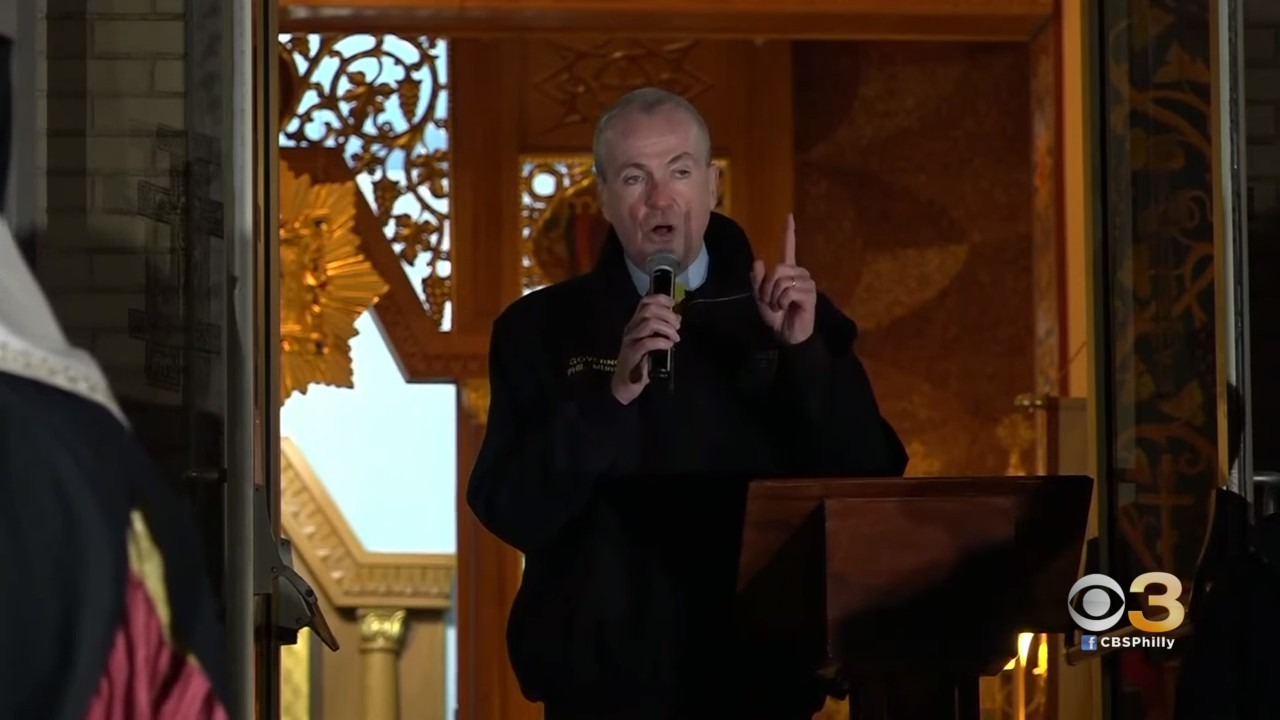 New Jersey Governor Phil Murphy shows a prayer vigil in solidarity with Ukraine
