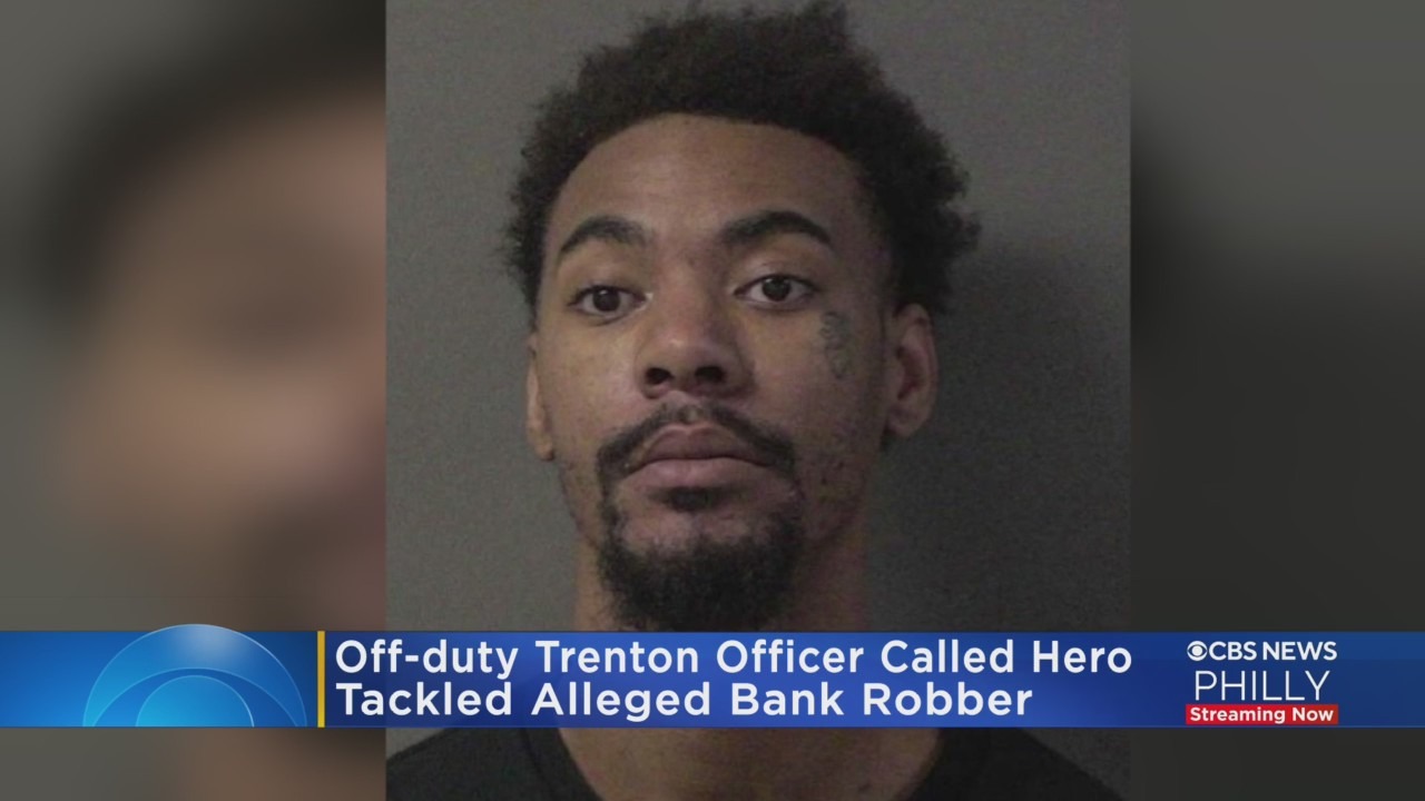 Off-Duty Trenton Police Officer Being Called A Hero After Foiling Bank Robbery – CBS Philly