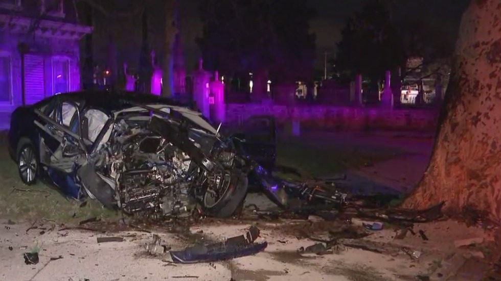 Driver Seriously Injured After Crashing Into Tree In West Philadelphia 