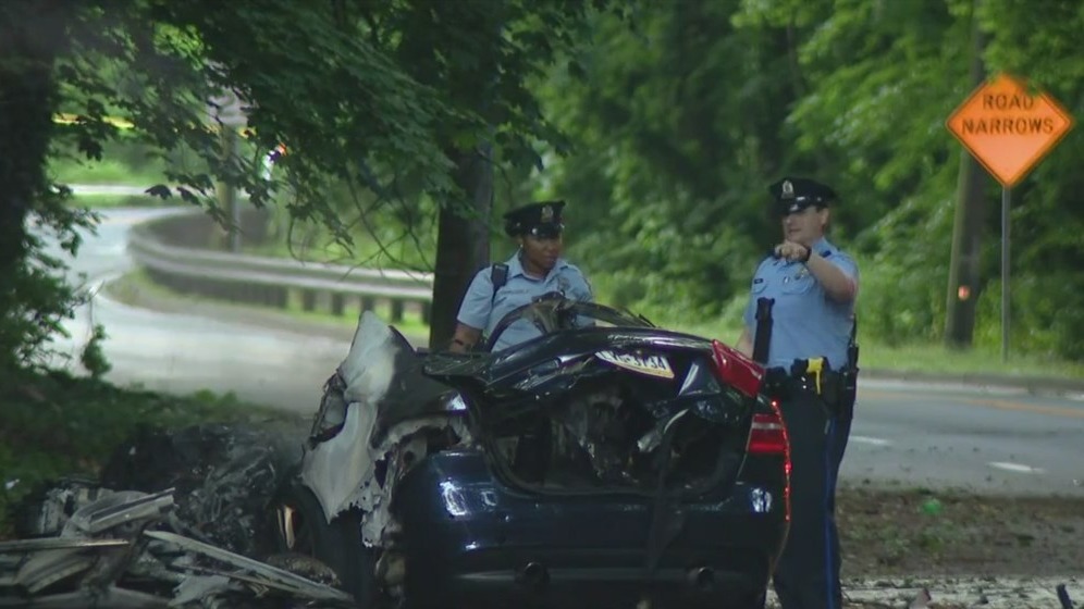 Philadelphia Police Investigating Fatal Crash In West Mount Air After Man Drove Jaguar Into Tree