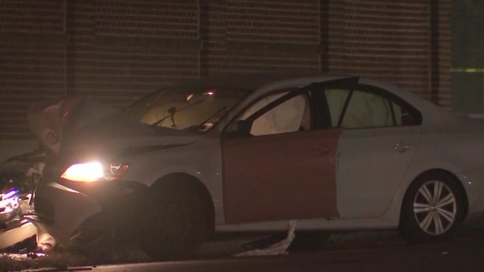 Woman Hospitalized After Car Crashes Into Pole In North Philadelphia